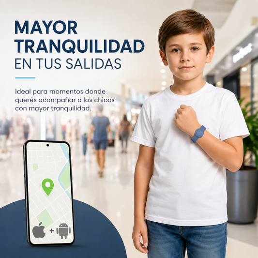 Pulsera Rastreador Tipo GPS para Niños – Compatible con iPhone y Android