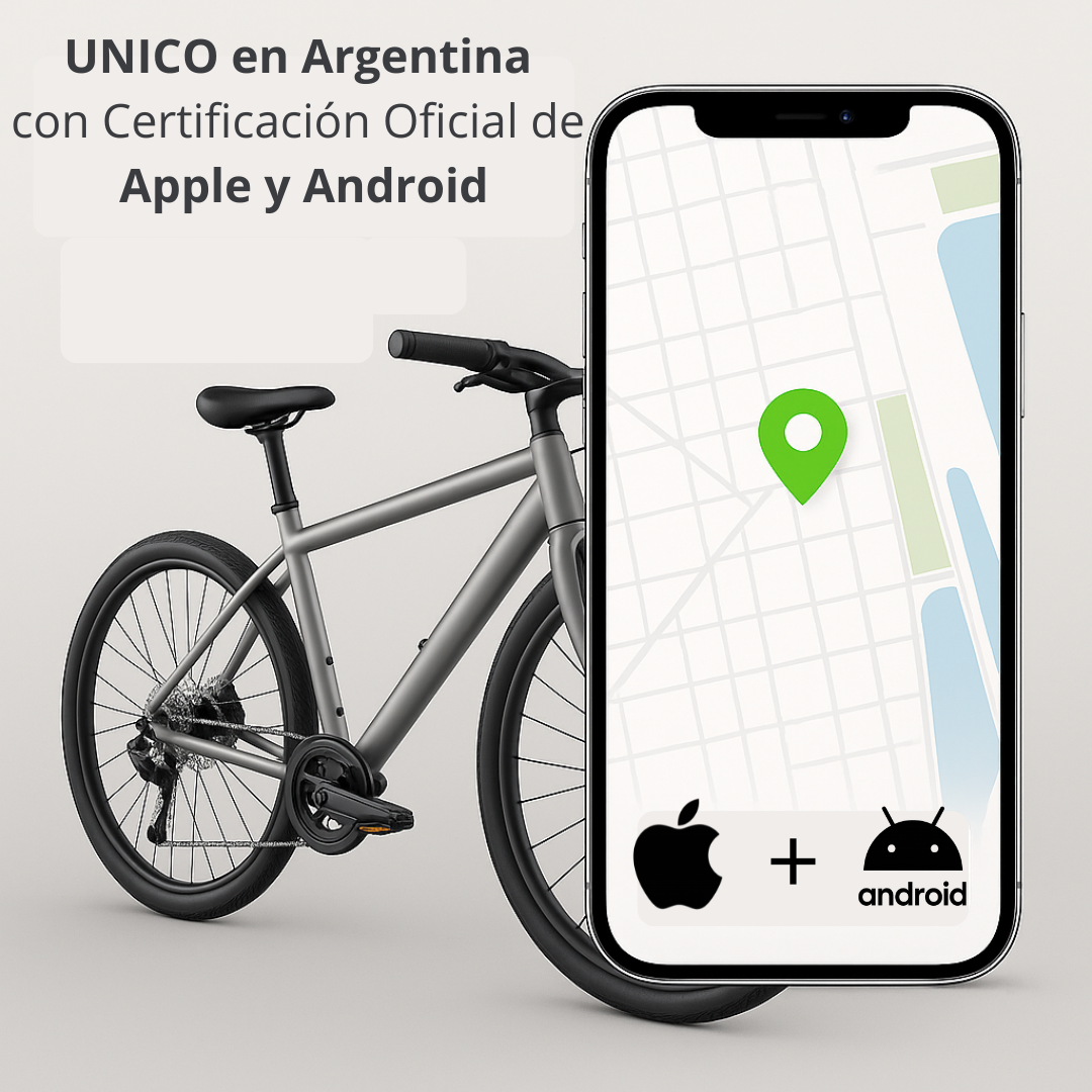 Rastreador Tipo GPS Para Bicicletas.          |             Compatible con Android y Apple