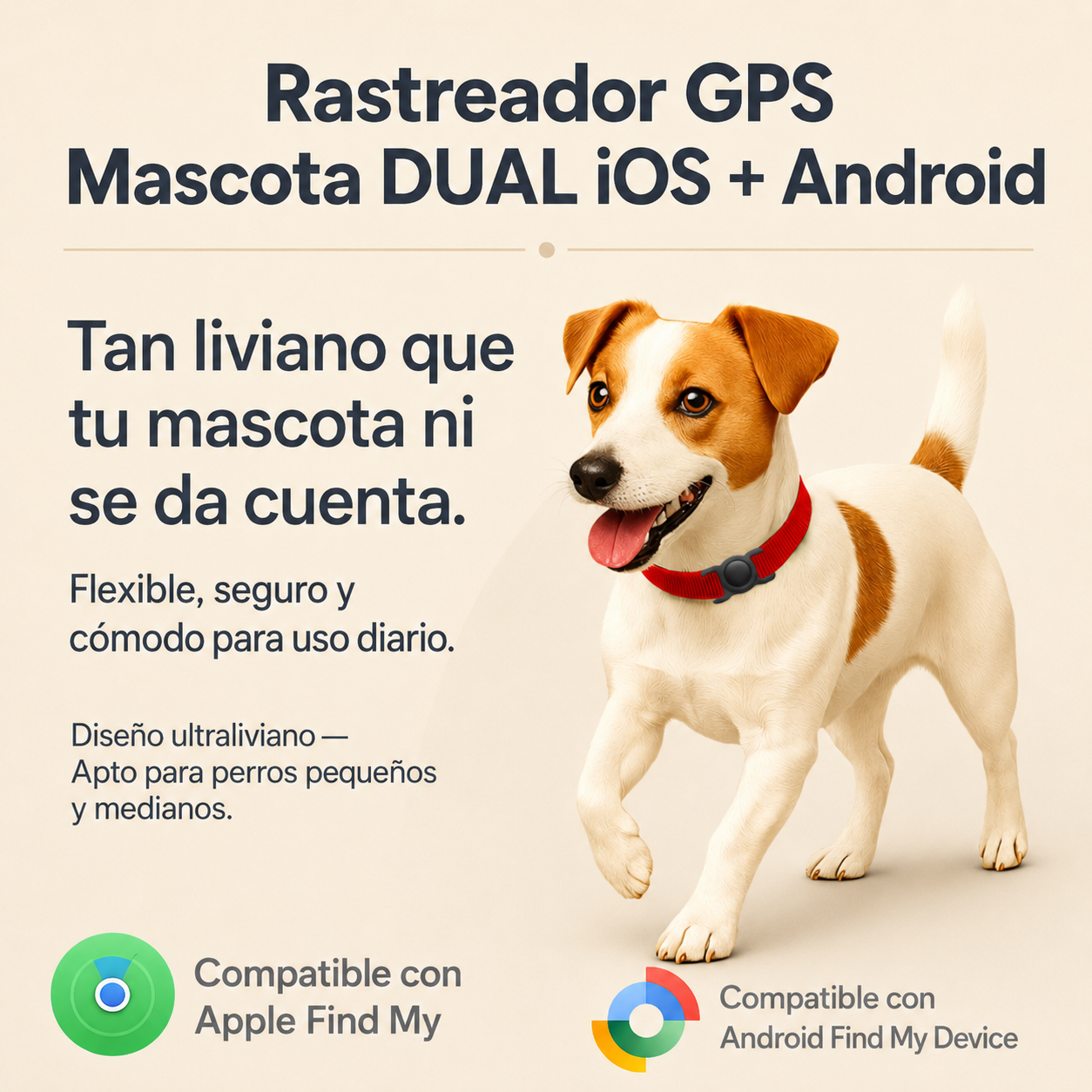 Rastreador Tipo GPS Para Mascotas.            |          Compatible Con Android y Apple